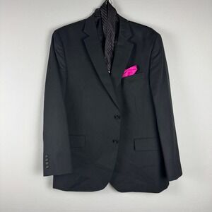 Stafford Men Classic Fit Black Suit Jacket Blazer Size 46R Pockets Formal Tailor